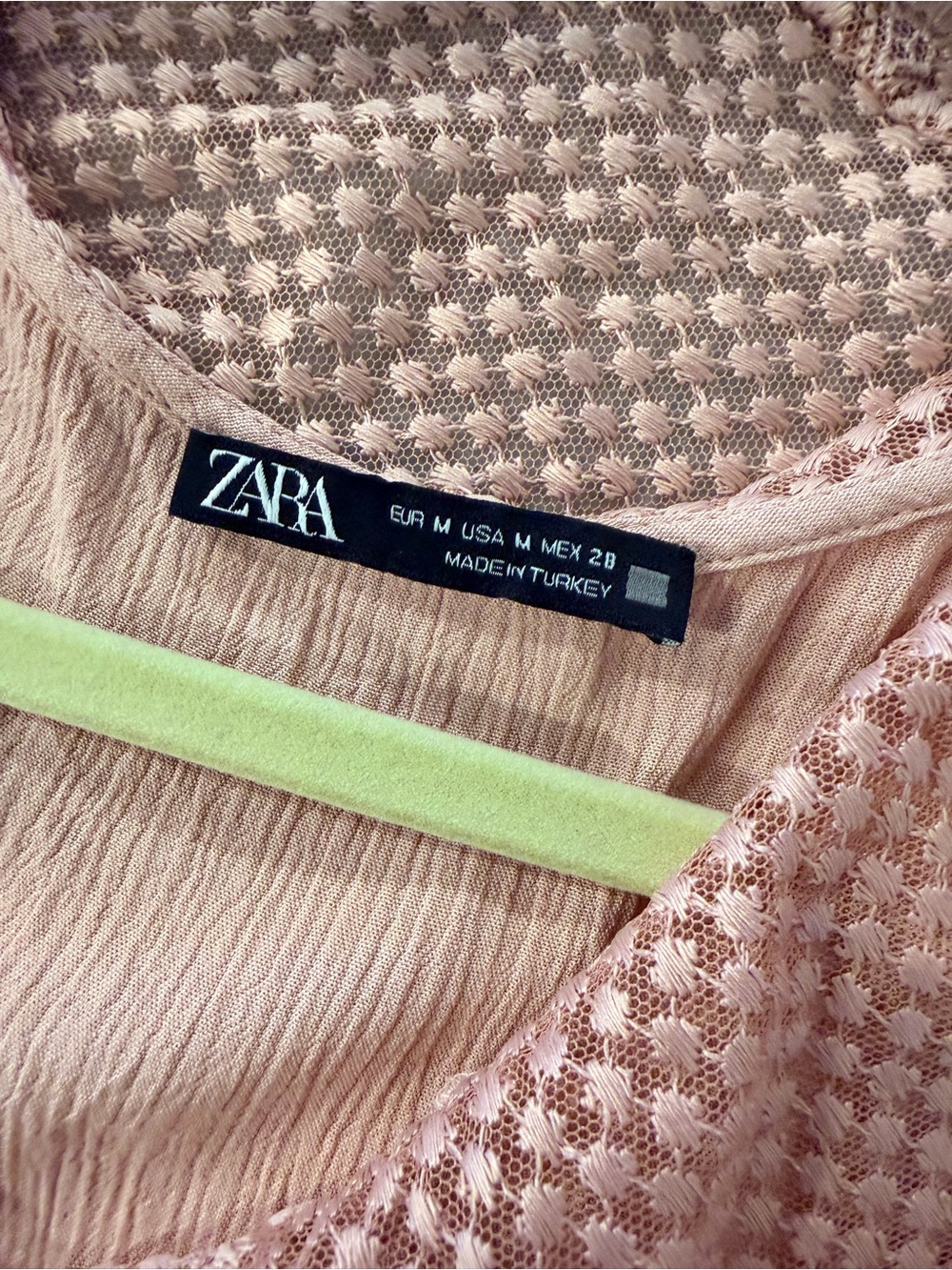 Zara Size M Embroidered Lace Collar Babydoll Tunic Dress Top Boho Cottagecore - Picture 9 of 11